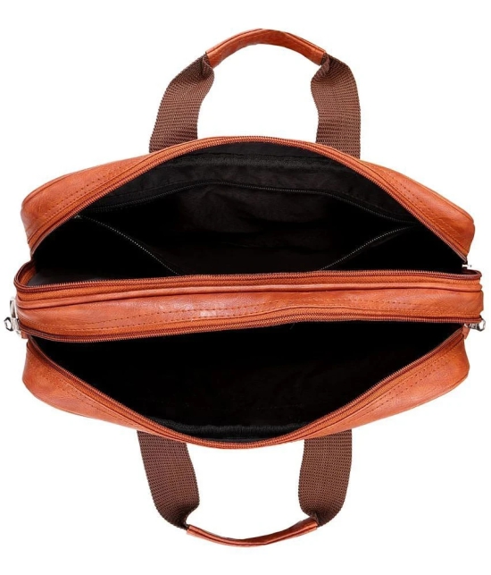 Raylan Brown Leather Office Bag - Brown