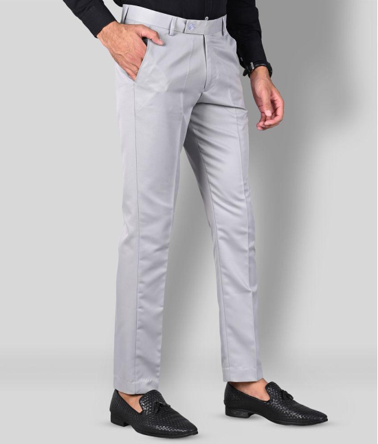 MANCREW - Grey Polycotton Slim - Fit Men's Formal Pants ( Pack of 1 ) - None