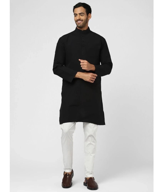 DESHBANDHU DBK - Black Cotton Mens Regular Kurta ( Pack of 1 ) - None