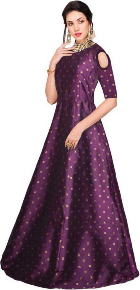 Florence Women's Art Silk Wrap Kurtas Dress Material