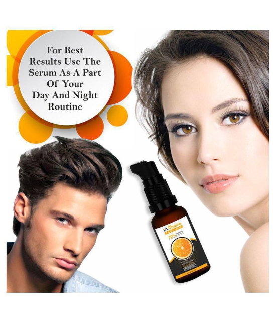 LA Organo Vitamin C Face Serum with 20% Vit C, 30ml & Activated Charcoal Peel Off Mask, 100g For Skin Brightening Combo