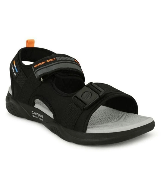 Campus Black Synthetic Floater Sandals - None