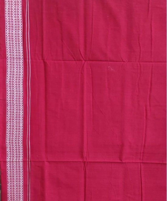 Coffee Red Sambalpuri Handwoven Single Ikat Cotton Saree