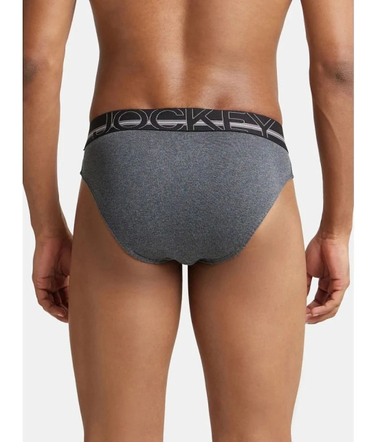 Jockey US17 Men Super Combed Cotton Rib Solid Brief - Charcoal Melange (Pack of 2) - None