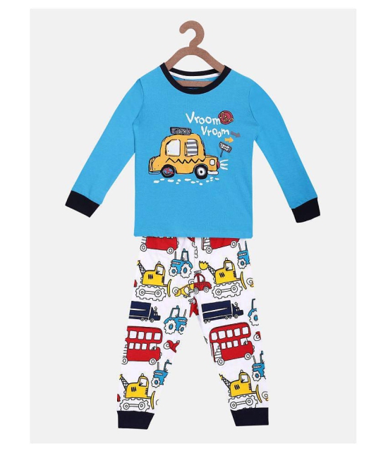 Lazy Shark Boys Nightwear Tshirt & Pyajama Set - None