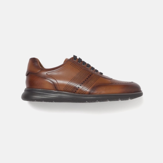 GORDON & BROS TAN MEN LEATHER CASUAL LACE UP