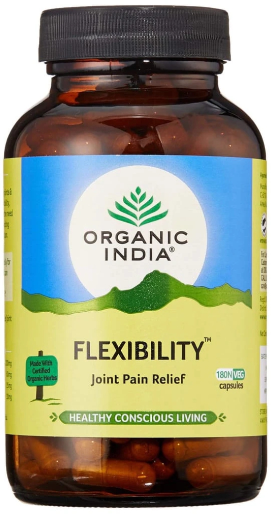 ORGANIC INDIA Flexibility Ayurvedic Capsule || Joint Pain Relief || Improves Joint Mobility || Joint Reparation ||Bones & Joint Support Supplement ||Joint Pain ||Healthy Joints Bone - 180 Veg Capules