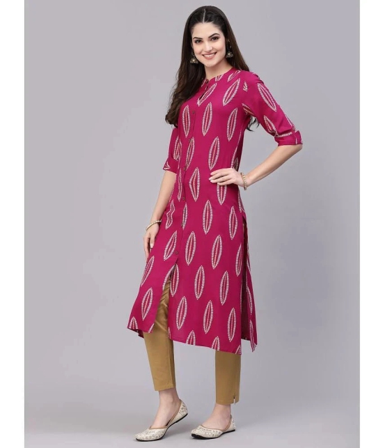 Stylum - Pink Rayon Womens Straight Kurti ( Pack of 1 ) - None