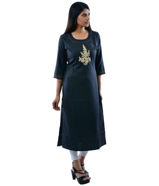 AMIRA'S INDIAN ETHNICWEAR - Black Linen Women's Stitched Salwar Suit ( ) - XL