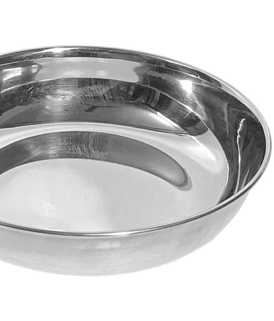 A & H ENTERPRISES - Sweet Dish Bowl / Halwa Plate Stainless Steel Dessert Bowl 100 mL ( Set of 8 ) - Steel