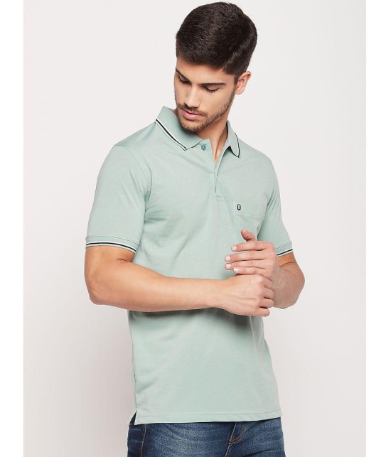 UNIBERRY - Sea Green Cotton Blend Regular Fit Mens Polo T Shirt ( Pack of 1 ) - None