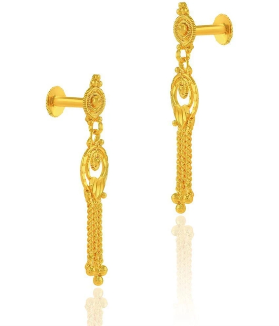 LUV FASHION Golden Drop Earrings ( Pack of 1 ) - Golden