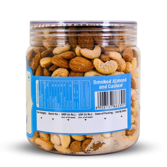 MEVABITE Smoked Roasted Almond & Cashew Himalayan Pink Salt | Healthy Dryfruits Snack