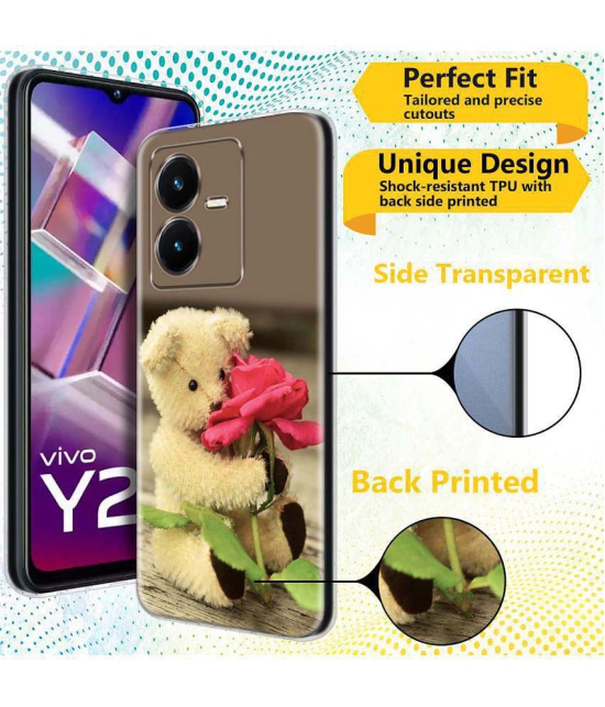 NBOX - Multicolor Silicon Printed Back Cover Compatible For Vivo Y22 ( Pack of 1 )