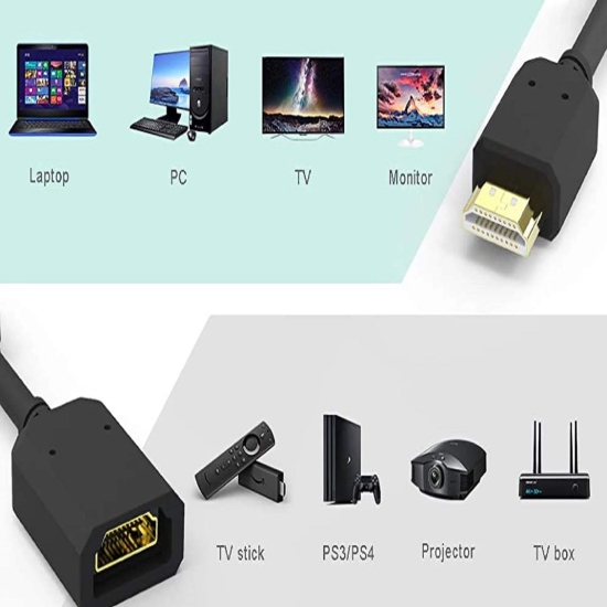 Lapster High Speed HDMI Extension Cable 10 cm for Google Chrome Cast (Black) - 1 Piece