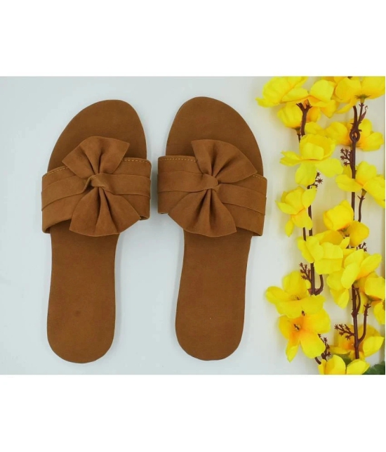 Anjaneya Creations Tan Flats - None