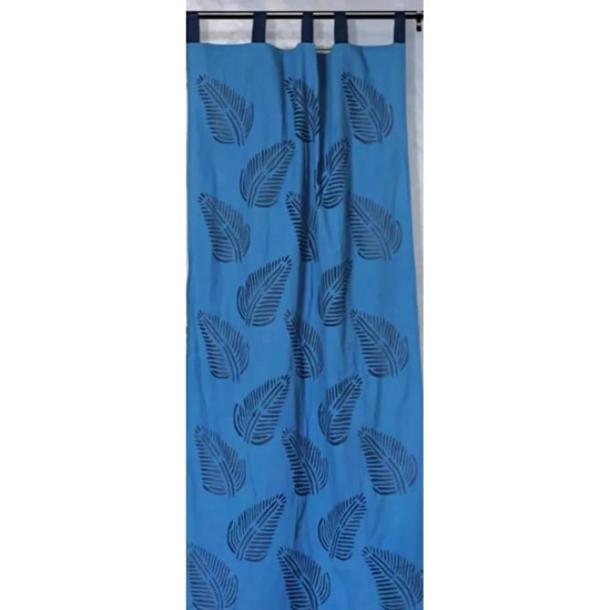 Sleek Handcrafted Blue Applique Curtain