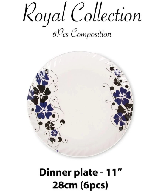 HomePro Flower Design Plates Navy Blue Melamine Dinner Set ( Pack of 1 ) - Navy Blue