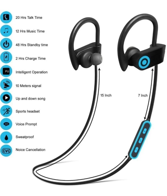 Neo QC 10 Bluetooth Bluetooth Neckband On Ear 4 Hours Playback Active Noise cancellation IPX4(Splash & Sweat Proof) Blue