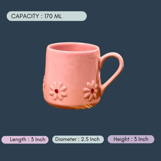 Pink Lily Mug-Set of four