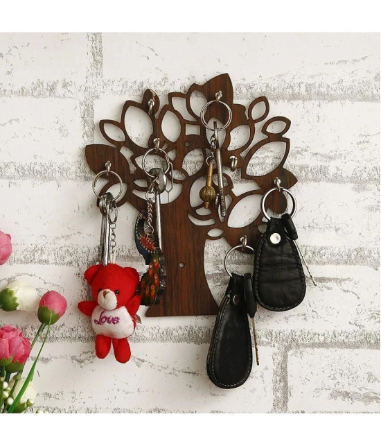 JaipurCrafts Brown Wood Key Holder - Pack of 1