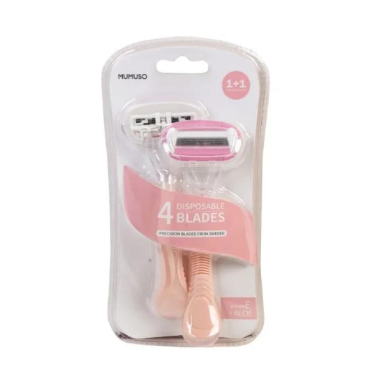 4-Blade Women's Shaving Razor - Pink