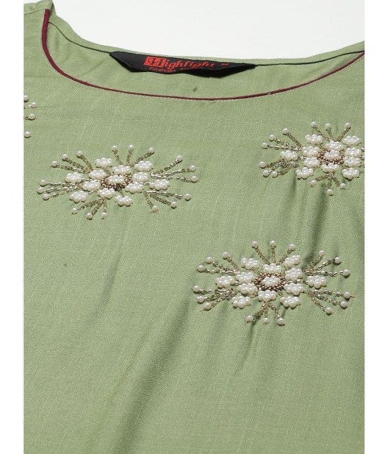 JC4U Green Viscose Straight Kurti - Single - None