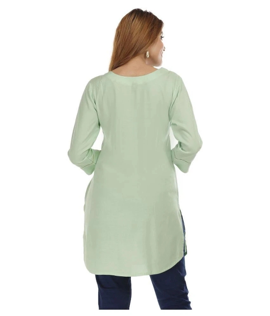 JC4U - Green Rayon Womens Straight Kurti ( Pack of 1 ) - XL