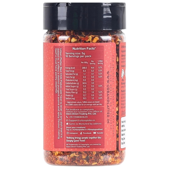 Urban Platter Dried Red Chilli Flakes, 80g