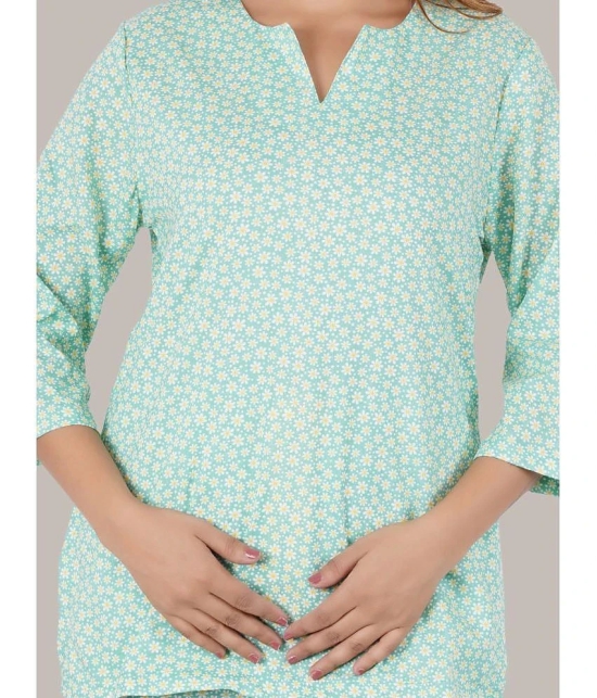 STYLE SHOES - Green Rayon Womens Nightwear Nightsuit Sets ( Pack of 1 ) - None