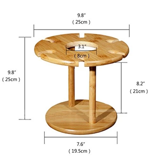 Magnusdeal@ wine glass holder stand Wine Glass Drying Racks Camping for 6 Glass and 1 Wine Bottle 6 Hooks, Easy Assembly, Durable Wooden Wine Holder (Wine Bottle and Glasses NOT Included)