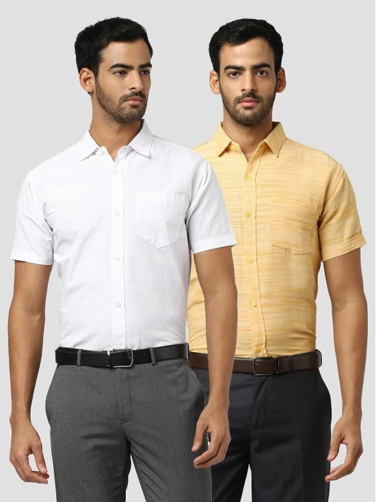 DESHBANDHU DBK - Multicolor Cotton Regular Fit Mens Formal Shirt (Pack of 2) - None