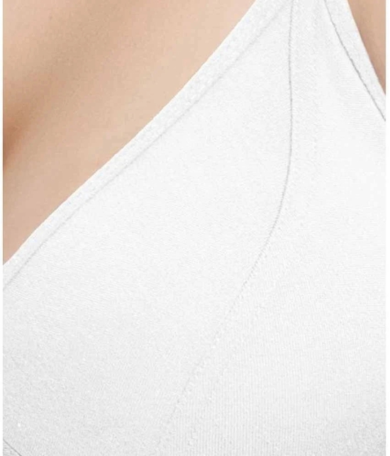 Madam White Cotton Convertable Bra - 36