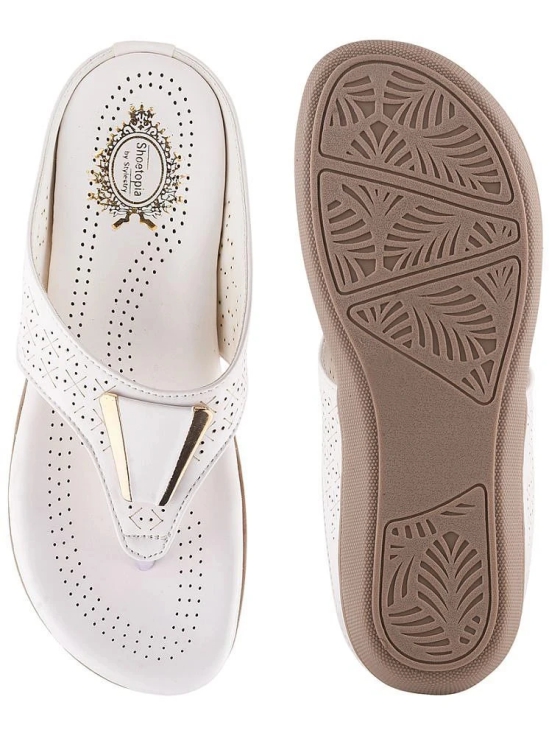 Shoetopia White Womens Flats - None