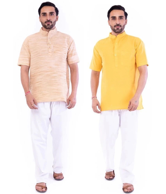 DESHBANDHU DBK - Muticolor Cotton Mens Regular Kurta ( Pack of 2 ) - None