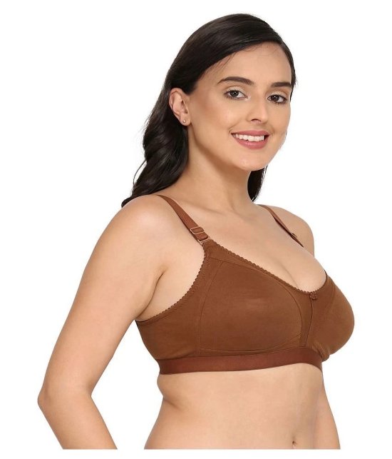 Elina Cotton T-Shirt Bra - Brown Single - None