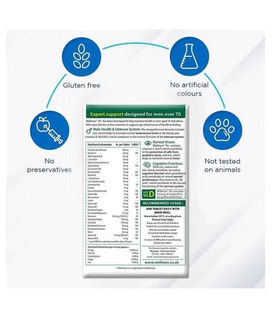 Wellman 70  Tablets Multivitamin 30 no.s Vitamins Tablets