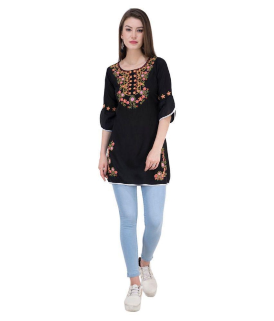 SAAKAA Rayon Regular Tops - Black - XS