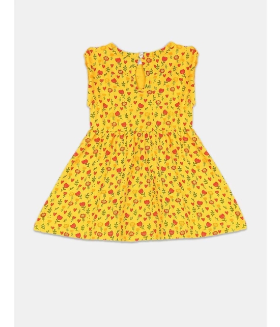 Donuts - Yellow Cotton Blend Baby Girl Dress ( Pack of 1 ) - None