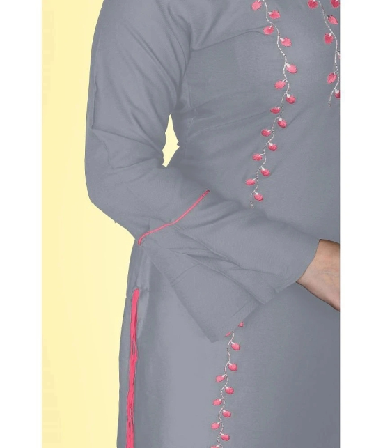 HAYA - Grey Rayon Womens Straight Kurti ( Pack of 1 ) - None