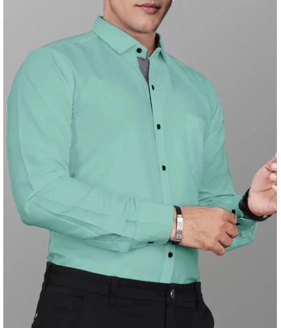 Supersquad Cotton Blend Regular Fit Solids Full Sleeves Mens Casual Shirt - Green ( Pack of 1 ) - None