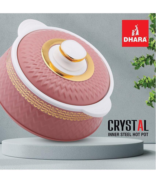 Dhara Crystal 2500 Pink  Pink Plastic Serve Casserole ( Set of 1 , 2000 mL ) - Pink