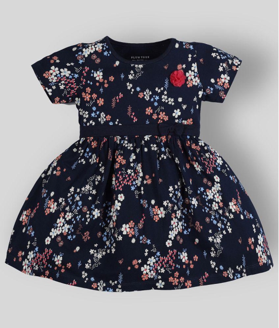 PLUM TREE - Dark Blue 100% Cotton Girls Frock ( Pack of 1 ) - None