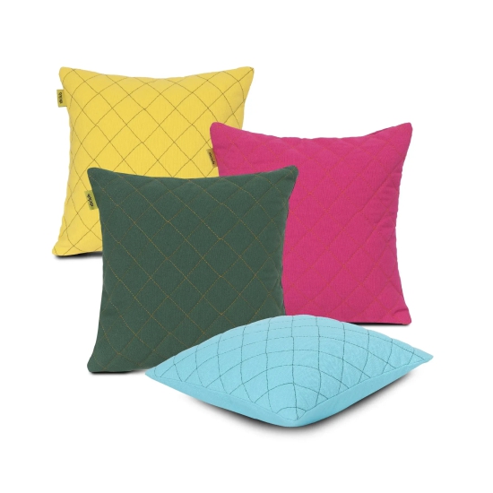 Plush Quilted Cushion Cover | Small | SET OF 4 | 12x12