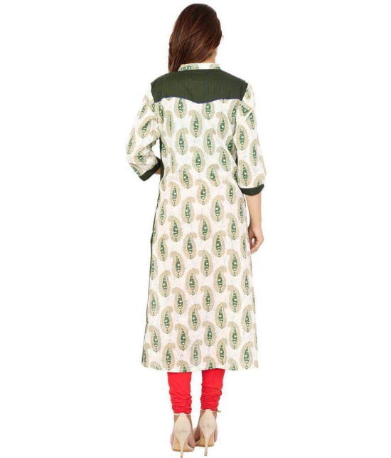 Rangun Green Cotton Silk Straight Kurti - Single - L