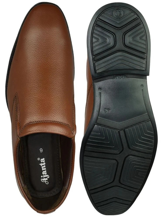 Ajanta Tan Mens Slip On Formal Shoes - None