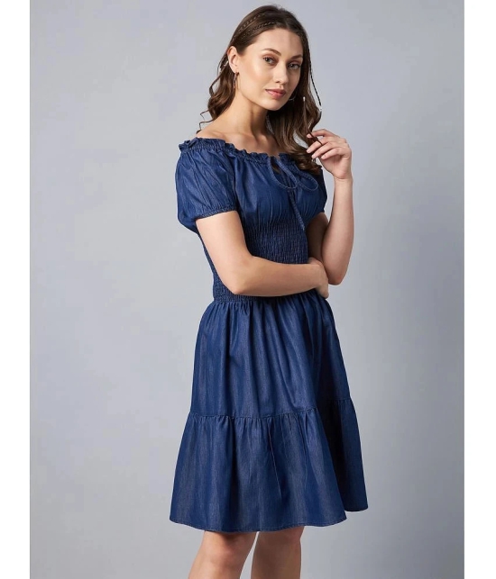 StyleStone - Blue Denim Womens Fit And Flare Dress ( Pack of 1 ) - None