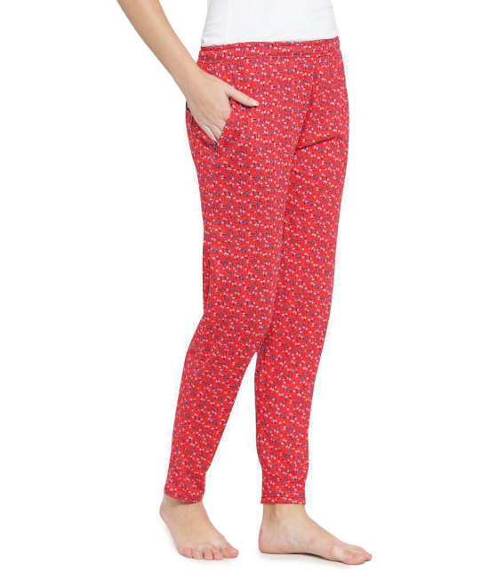 Uzarus Red Cotton Blend Trackpants - Single - None