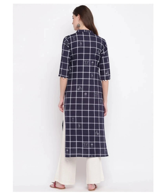 Vbuyz Navy Cotton Straight Kurti - 3XL