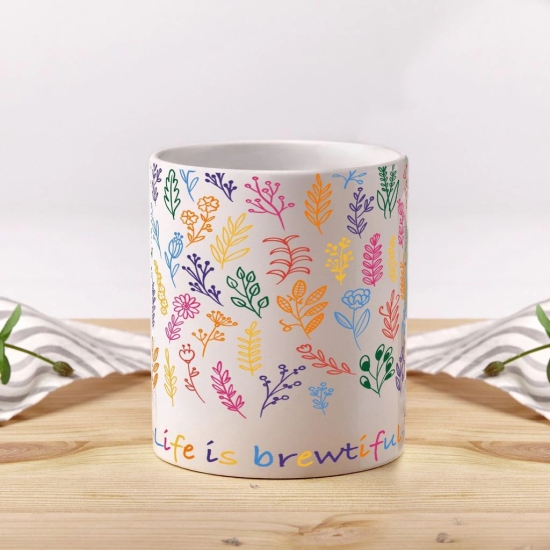 Blooming Coffee Mug: Life is Brewtiful